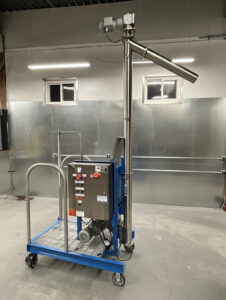 AFC Spiralfeeder screw conveyor in vertical configuration NJ test laboratory