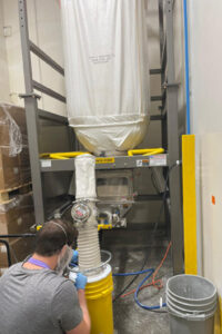 AFC Bulk bag unloader with integrated AFC Spiralfeeder conveyor